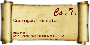 Csernyus Terézia névjegykártya